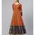 Rust Anarkali Kurta With Printed Border