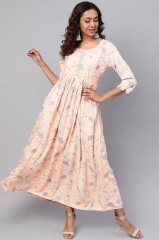 Rayon Jaal Print Dress