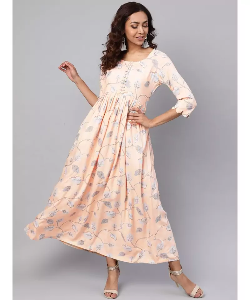 Rayon Jaal Print Dress
