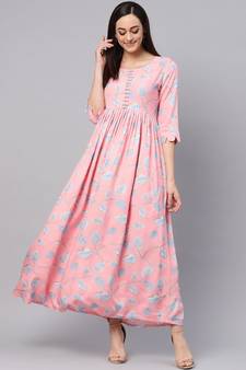 Rayon Jaal Print Dress