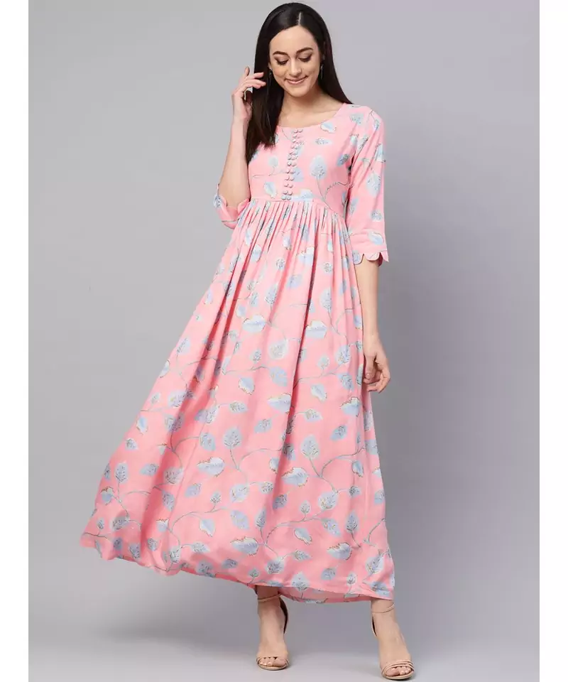 Rayon Jaal Print Dress