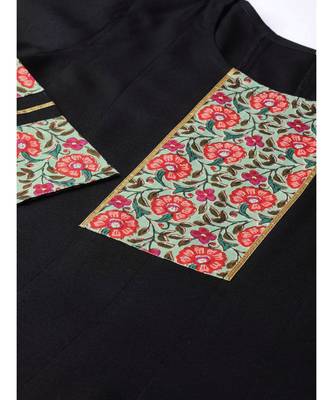 Black Anarkali Dress With Printed Borders 2