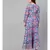 Royal Blue Hand Block Floral Print Anarkali Dress