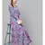 Royal Blue Hand Block Floral Print Anarkali Dress