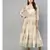 Cream Gold Boota Print Anarkali Dress