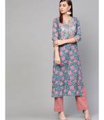 Blue Jaal Print Kurta