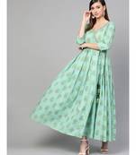 Turquoise Blue Printed Dress