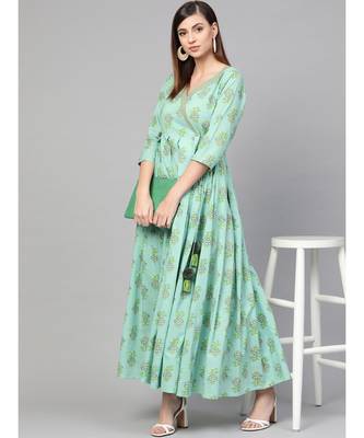 Turquoise Blue Printed Dress 5