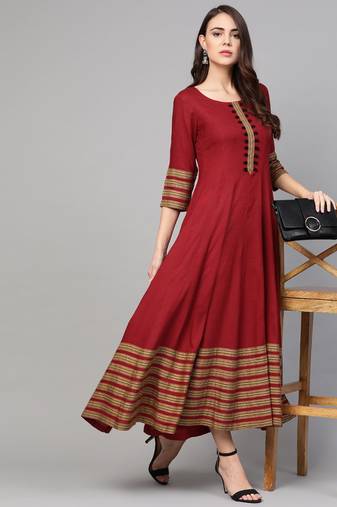 Maroon Anarkali Dress