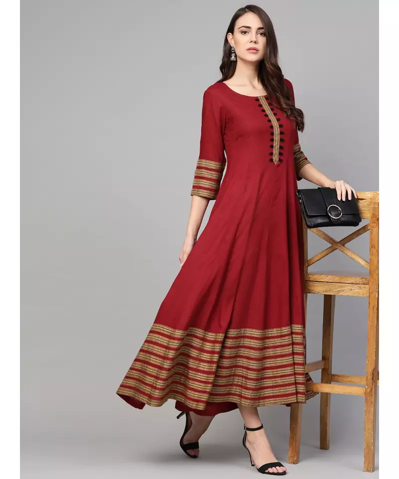 Maroon Anarkali Dress