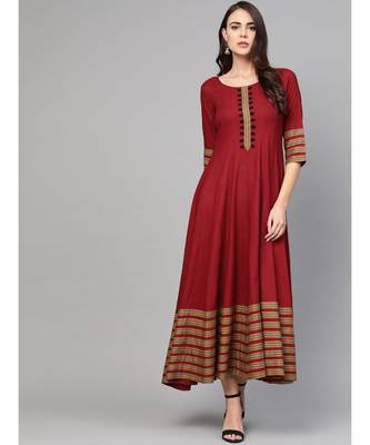 Maroon Anarkali Dress 3
