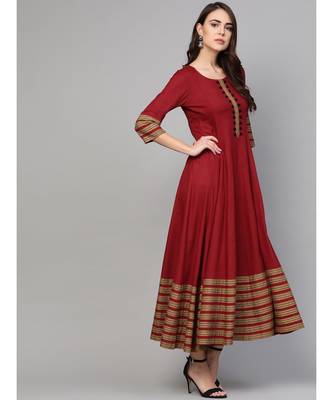 Maroon Anarkali Dress 4
