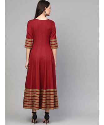 Maroon Anarkali Dress 5