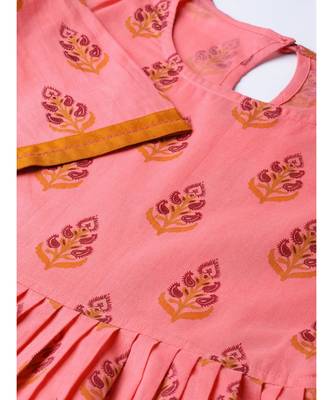 Coral Printed Cold Shoulder Dress 2
