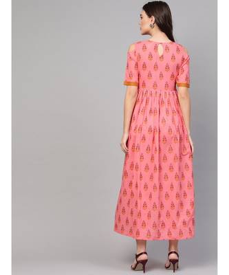 Coral Printed Cold Shoulder Dress 5