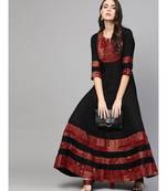 Black And Maroon Anarkali Dress