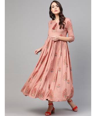 Rose Gold Boota Printed Dress 1