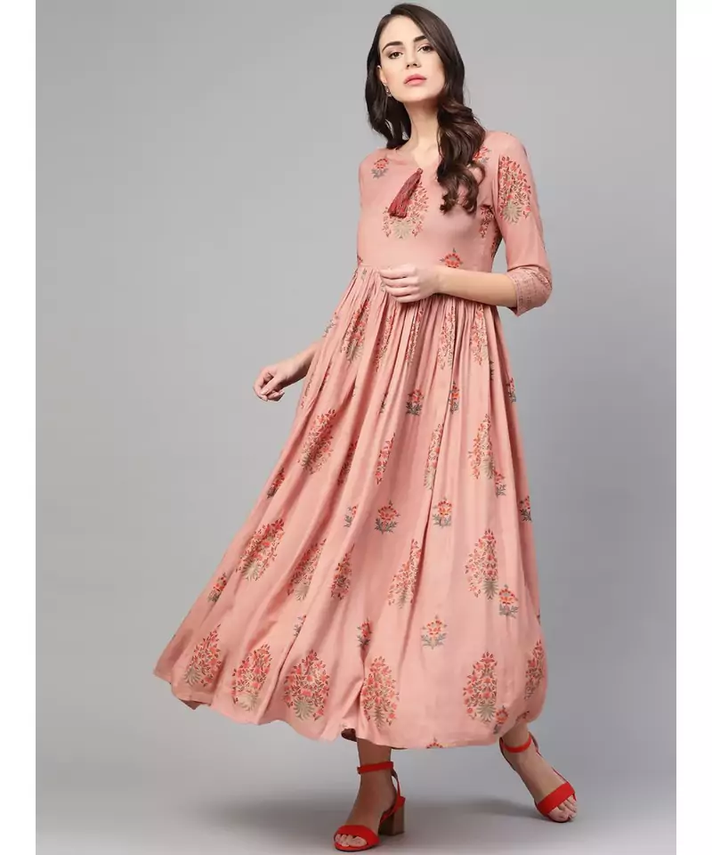 Rose Gold Boota Printed Dress