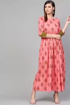 Green Boota Frilled Dress