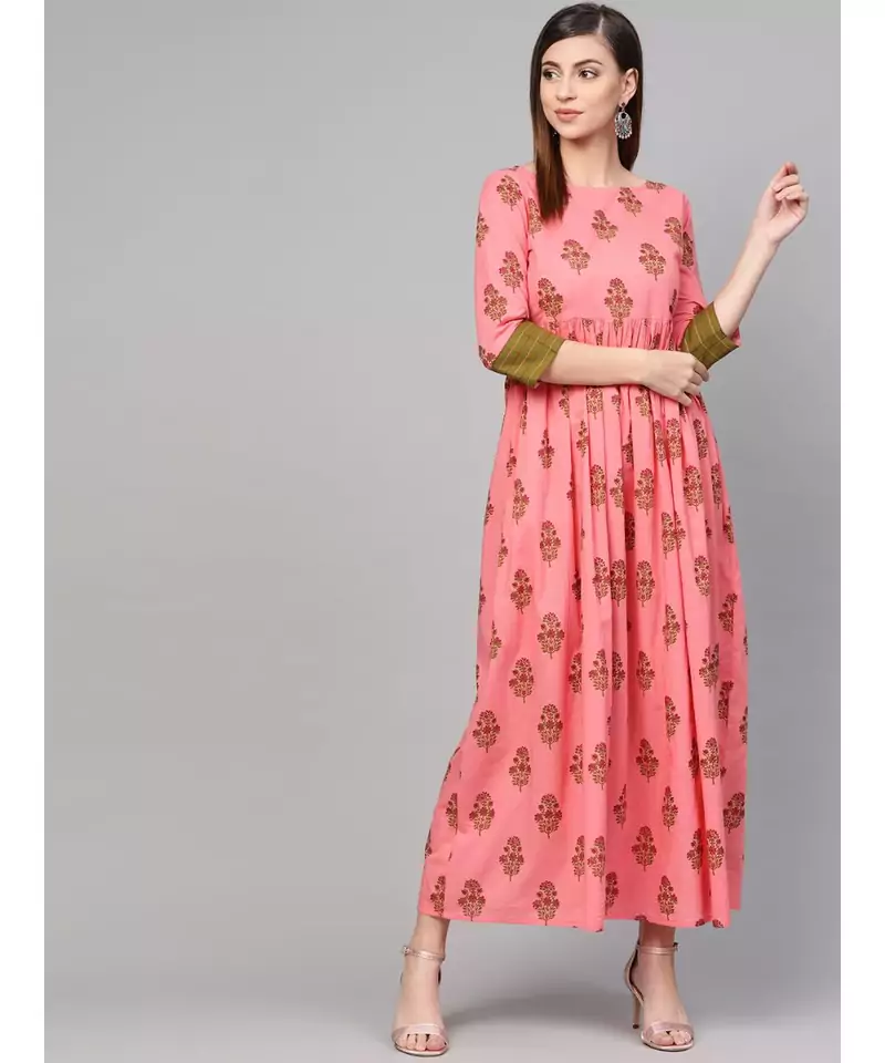 Green Boota Frilled Dress