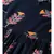 Navy Blue Printed Cold Shoulder Dress