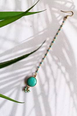 Zaira Turquoise Stone Beaded Mangtikka 1