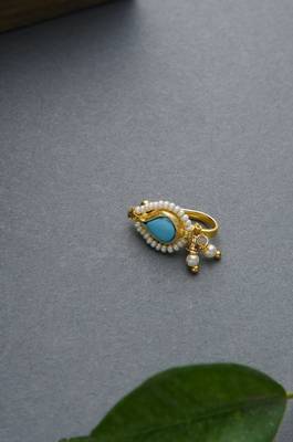 Pia Turquoise Kundan Nosepin 1