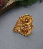 Vyoma Gold Contemporary Temple Work Ring