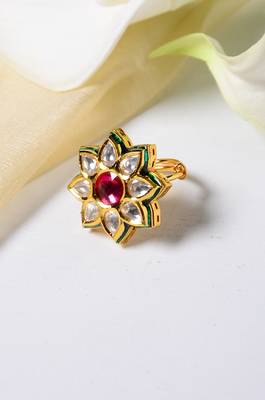 Rihana Floral Polki Ring 1