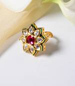 Rihana Floral Polki Ring