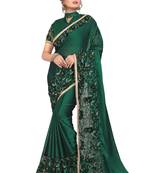 Green Embroidered Silk Saree With Blouse