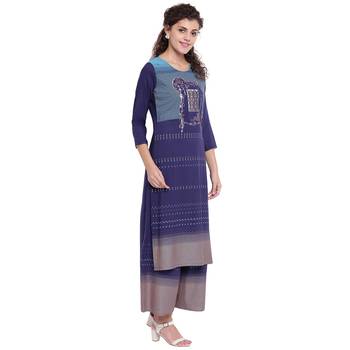 Blue printed rayon kurtas-and-kurtis 4