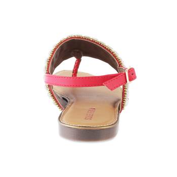 SOLE HEAD Red Flat Sandal  3