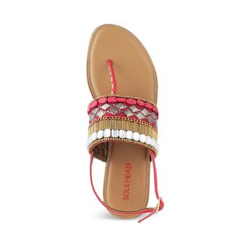 SOLE HEAD Red Flat Sandal  4