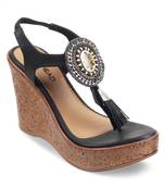 SOLE HEAD Black Heels Women Sandal