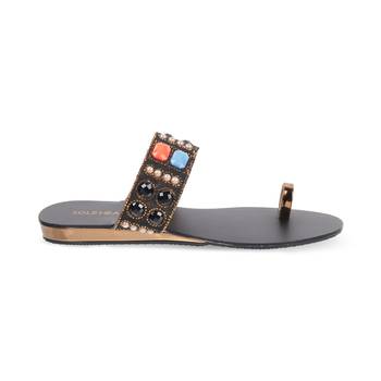 SOLE HEAD Black Flat Women Sandal 2
