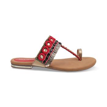 SOLE HEAD Red Flat Women Sandal 2