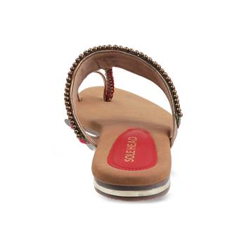 SOLE HEAD Red Flat Women Sandal 3
