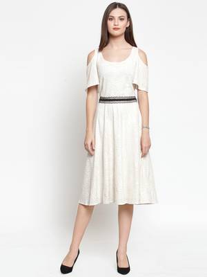 White plain polyester short-dresses 1
