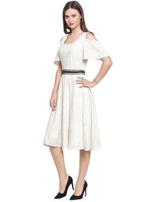 White plain polyester short-dresses 2