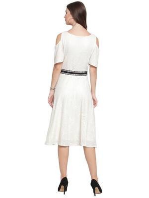 White plain polyester short-dresses 3