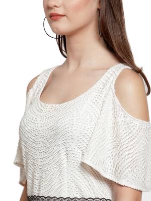 White plain polyester short-dresses 4
