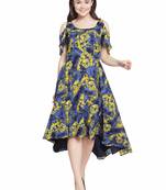 Yellow plain polyester short-dresses