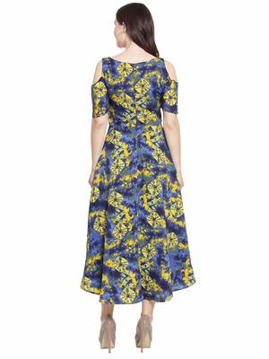Yellow plain polyester short-dresses 3