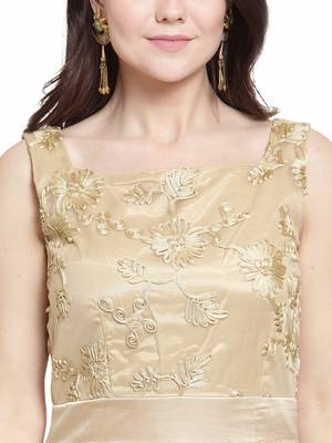 Beige plain net short-dresses 5