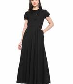 Black plain polyester maxi-dresses