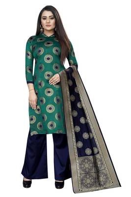 Green self design brocade salwar 2