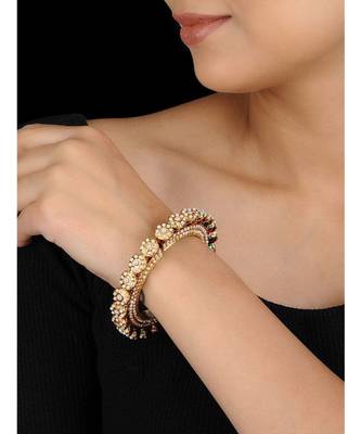White Gold Tone Pearl Bracelet 1