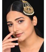 Gold Tone Kundan Inspired Pearl Passa