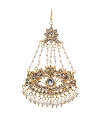 Gold Tone Kundan Inspired Pearl Passa 2